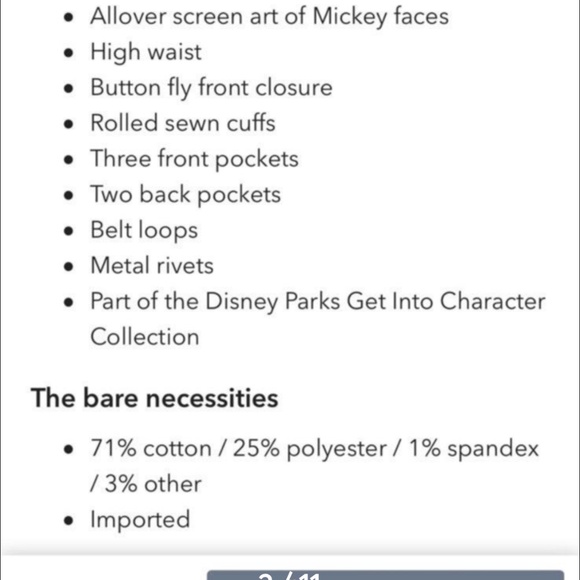 Disney Mickey Print High-Waisted Denim Shorts | US Size 3 - Picture 8 of 9